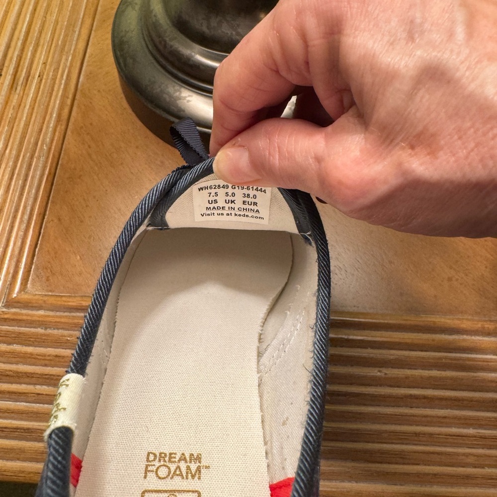 Keds Plaid Canvas Sneakers in Navy, Pink & Yellow - Picture 5 of 5